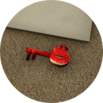Official Roblox "I found something" badge icon for finding the Steak Key. The icon does not show the key's location.